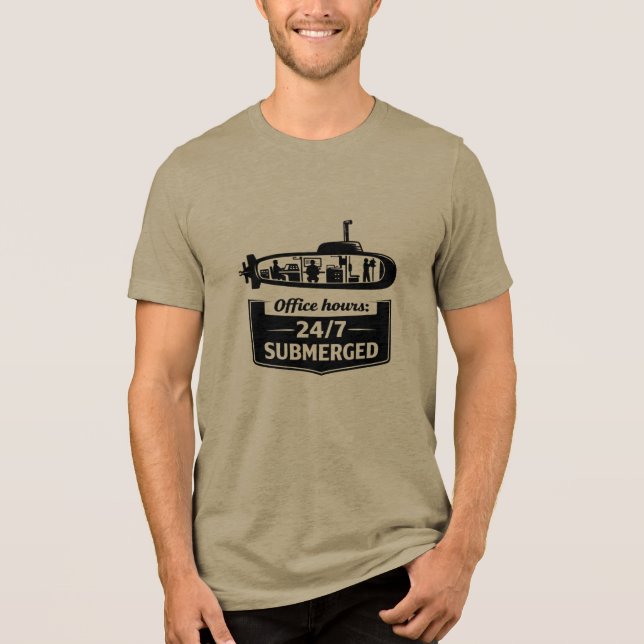 T-shirt En Tri-matière Office Hours 24/7 Submerged Submarine Humor (Recto)