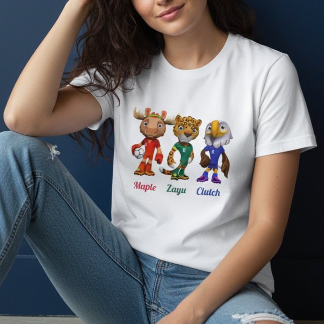 T-shirt En Tri-matière Official 2026 Mascot | Maple, Zayú & Clutch (Cheer for the 2026 World Cup with Maple, Zayú, and Clutch.)