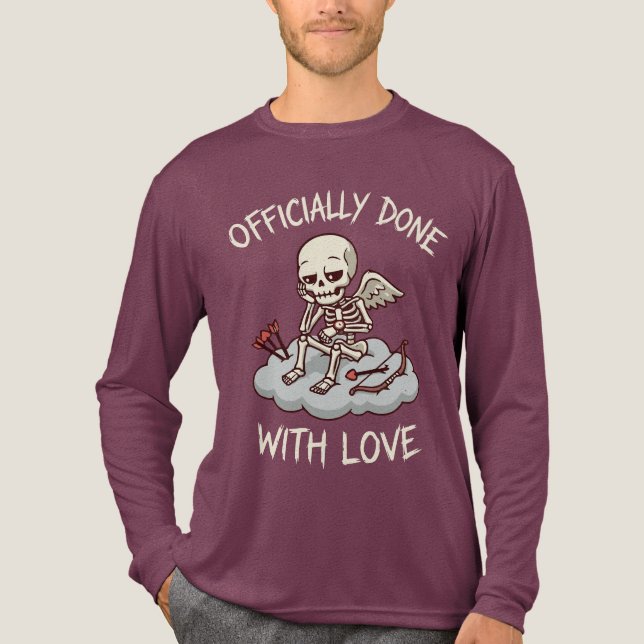 T-shirt En Tri-matière Officially Done With Love Skeleton Cupid Design (Recto)