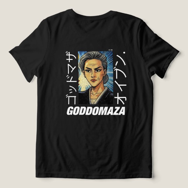 T-SHIRT  EN TRI-MATIÈRE OG M.OMOKO COULEUR NOIR RETOUR VUE (Design Verso)