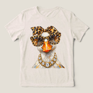 T-shirt En Tri-matière Oie Ridicule Glamour Léopard Prépa Drôle Animal