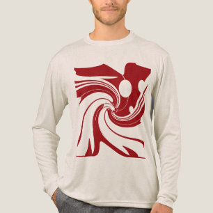 T-shirt En Tri-matière Oiseau à fleurs rouge foncé Art moderne Abstrait