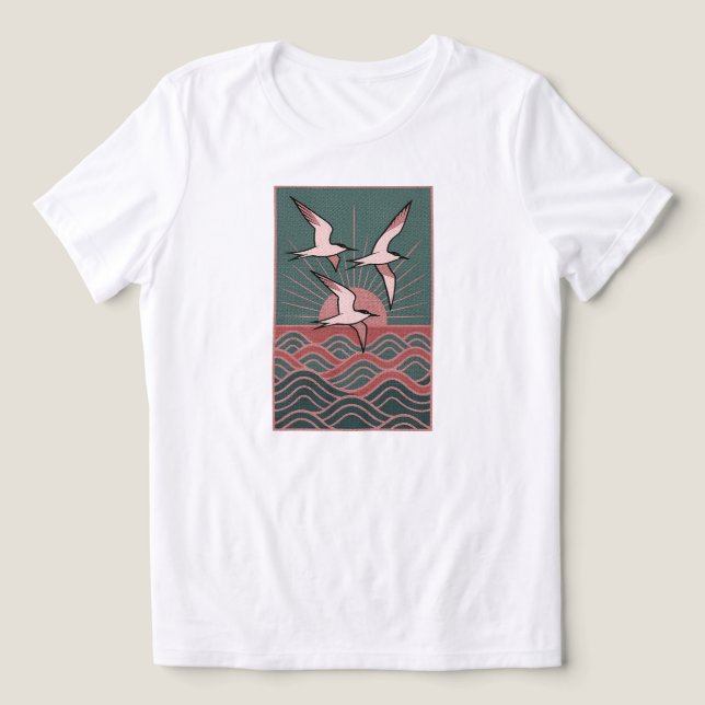 T-shirt En Tri-matière Oiseau de mer rétro - Océan Sunrise Coastère | BKA (Design Recto)