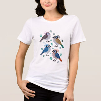 T-shirt En Tri-matière Oiseaux d'art populaire brodés – Chintz bohème mig