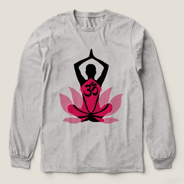 T-shirt En Tri-matière OM Namaste Spirituelle Lotus Fleur Yoga en Ombre (Motif devant)