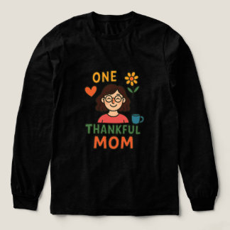 T-shirt En Tri-matière One Thankful Mom – Cute Cartoon Mother with Glasse