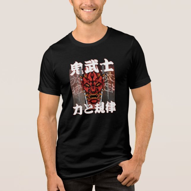 T-shirt En Tri-matière Oni Samurai – Japanese Demon Warrior Mask (Recto)