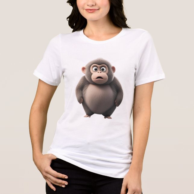 T-shirt En Tri-matière Oops! Did I Do That? | Cute Surprised Monkey Zodia (Recto)