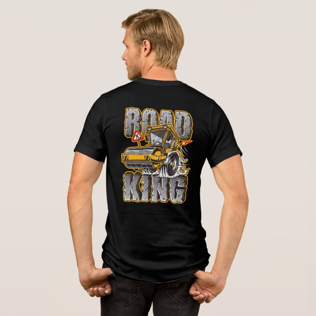 T-shirt En Tri-matière Opérateur de compacteur de construction Funny Road (Verso intégral)