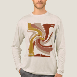 T-shirt En Tri-matière Or Brown Tan Bold Large MCM Look Art Abstrait