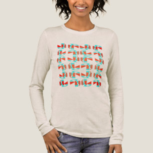 T-shirt En Tri-matière Orange clair Aqua Tan Pièces géométriques MCM Look