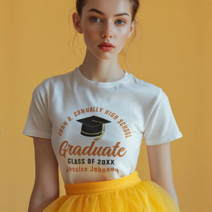 T-shirt En Tri-matière Orange Graduate Custom 2025 Graduation Femmes