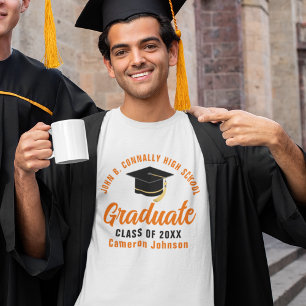 T-shirt En Tri-matière Orange Graduate Custom School 2025 Graduation
