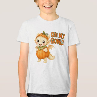 T-shirt En Tri-matière Orange Oh My Gourd! Mignon Dragon d'Halloween pour