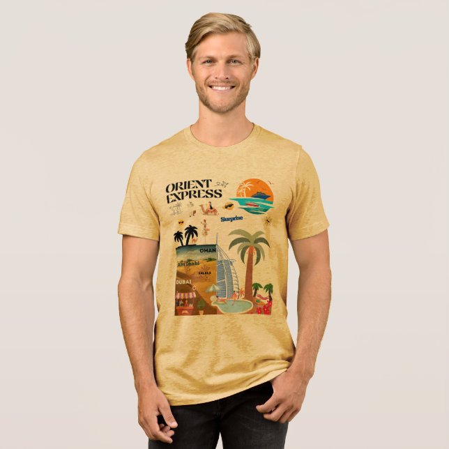 T-SHIRT  EN TRI-MATIÈRE ORIENT EXPRESS (Recto plein)