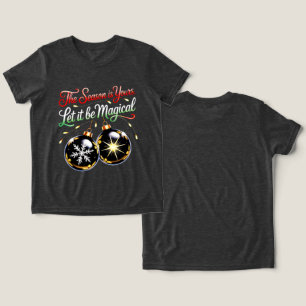 T-shirt En Tri-matière Ornement de Noël Magique pour Filles Fête Enchanté