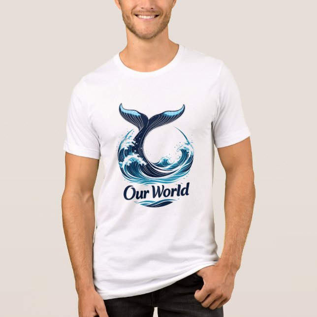 T-shirt En Tri-matière Our World Whale Tail Ocean Conservation (Recto)