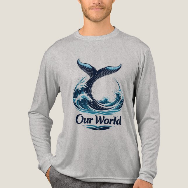 T-shirt En Tri-matière Our World Whale Tail Ocean Conservation (Recto)