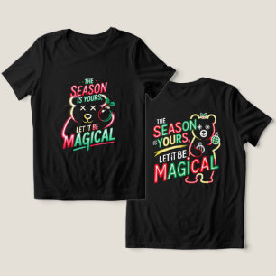 T-shirt En Tri-matière Ours de Noël Magique Néon pour Femme Vêtement Conf