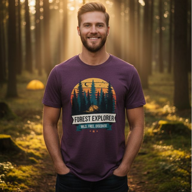 T-shirt En Tri-matière Outdoor Forest Explorer Camping Adventure Retro (Créateur téléchargé)