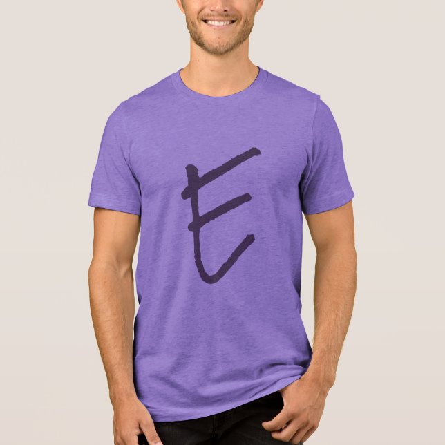 T-shirt En Tri-matière Oversized "E" Purple T-Shirt (Recto)