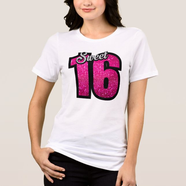 T-shirt En Tri-matière Paillettes roses (Recto)