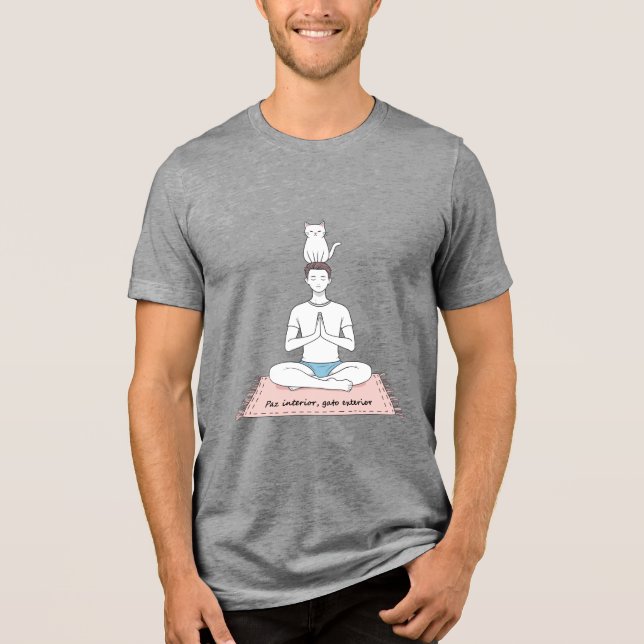 T-shirt En Tri-matière Paix Intérieure, Chat Extérieur (Recto)