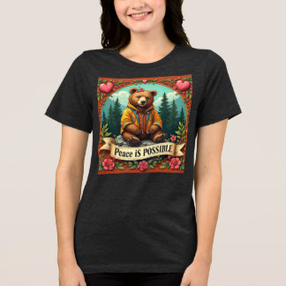 T-shirt En Tri-matière Paix possible ours brun