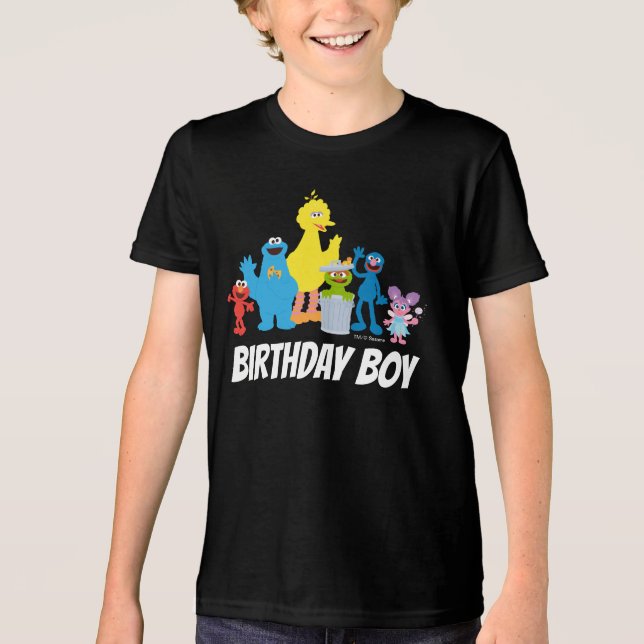 T-shirt En Tri-matière Pal de rue Sésame | Birthday Boy - Nom et âge (Recto)