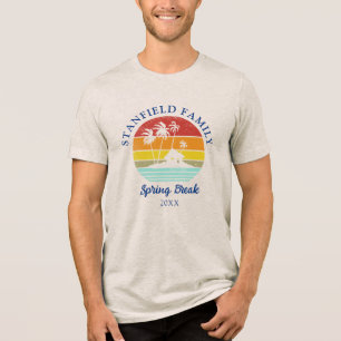 T-shirt En Tri-matière Palmiers assortis pour un voyage à la plage, famil
