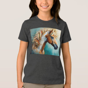 T-shirt En Tri-matière Palomino Peinture Mustang Portrait