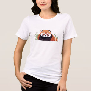 T-shirt En Tri-matière Panda Rouge Adorable Mignonne Animal Dormir Relaxa