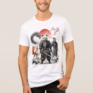 T-shirt En Tri-matière Panda Samouraï & Guerriers Mythiques Art Fantastiq