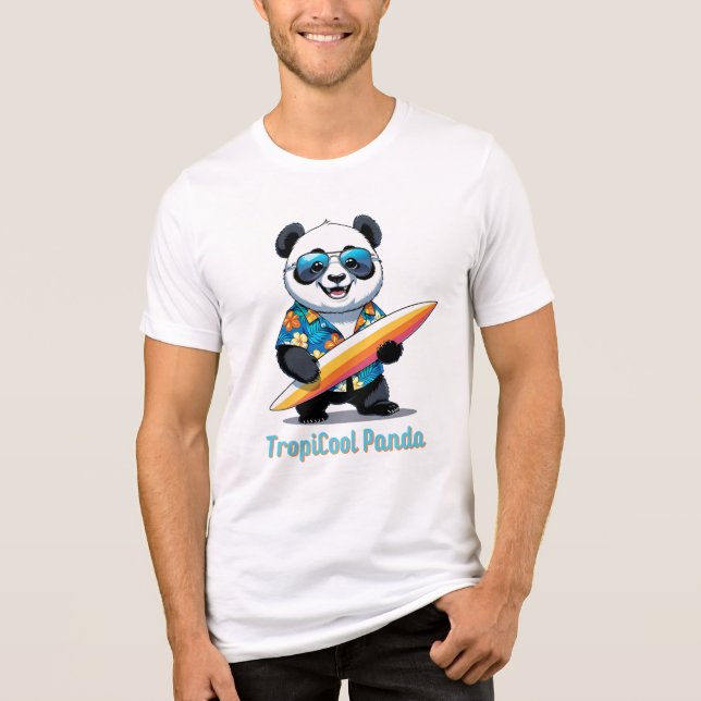 T-shirt En Tri-matière Panda TropiCool - Panda Cartoon Cute - Hawaiian (Recto)