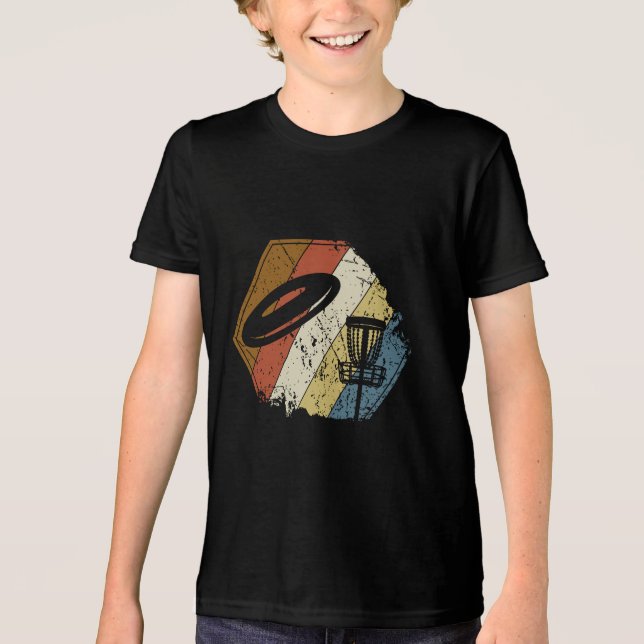 T-shirt En Tri-matière Panier de Disc Golf Rétro (Recto)