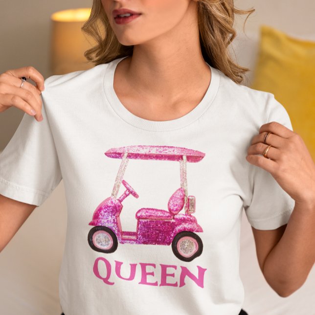 T-shirt En Tri-matière Panier de golf rose Faux Sequin Queen (Créateur téléchargé)