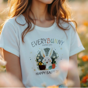 T-shirt En Tri-matière Panier d'oeufs de Pâques du Lapin de Pâques ID1013