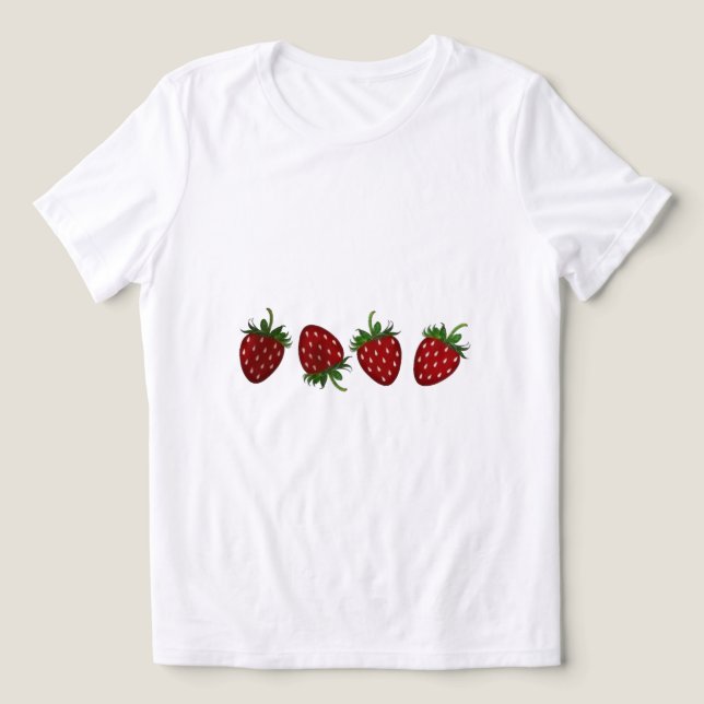 T-shirt En Tri-matière Panneau fraise (Design Recto)