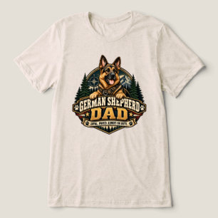 T-shirt En Tri-matière Papa Berger Allemand Fidèle Badge Vintage