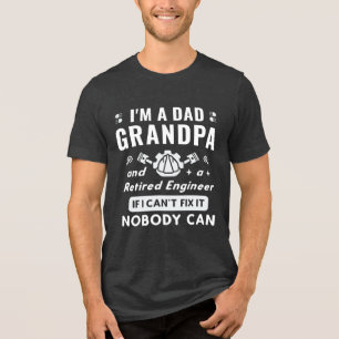 T-shirt En Tri-matière Papa, grand-père et ingénieur retraité Drôle Citat