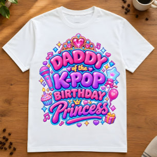 T-shirt En Tri-matière Papa K-Pop "Papa de la princesse d'anniversaire K-