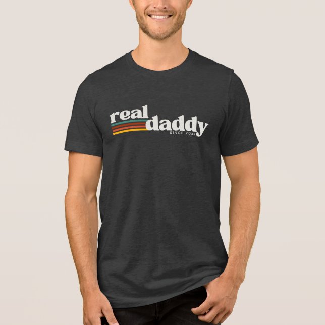 T-shirt En Tri-matière Papa Réel, Style Rétro de Paternité (Recto)