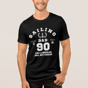 T-shirt En Tri-matière Papa voile drôle bateau établi 1990