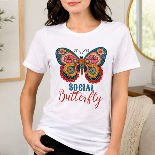 T-shirt En Tri-matière Papillon Antisocial Drôle Inspirivité Colorée