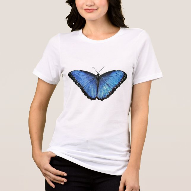 T-shirt En Tri-matière Papillon bleu Morpho (Recto)