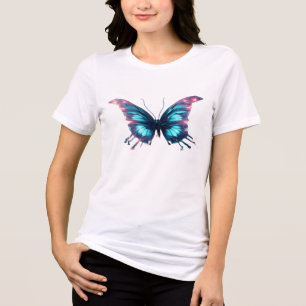 T-shirt En Tri-matière Papillon Coloré Papillons Colorés sur Fond Blanc