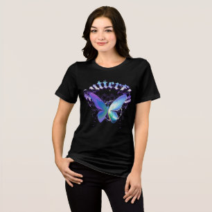 T-shirt En Tri-matière Papillon iridescent métallique 
