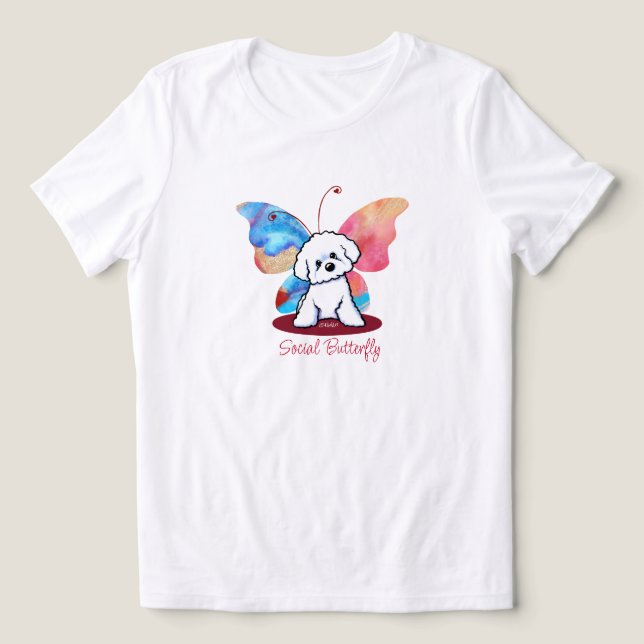 T-shirt En Tri-matière Papillon KiniArt Bichon (Design Recto)
