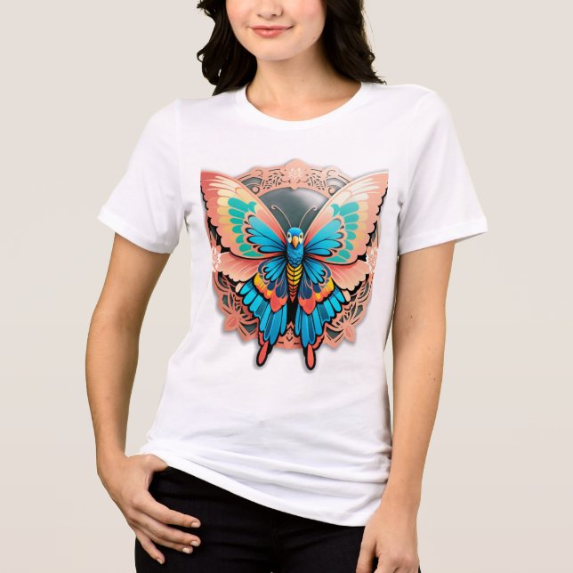 T-shirt En Tri-matière Papillon Mandala Rose Gold (Recto)