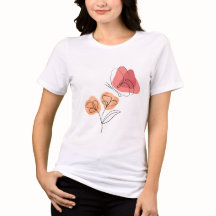 Papillon minimaliste et art linéaire floral